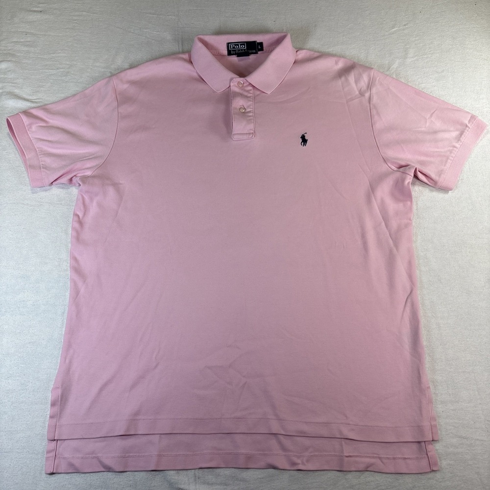 Polo Ralph Lauren Pink Short Sleeve Polo L 100% Cotton Logo Shirt